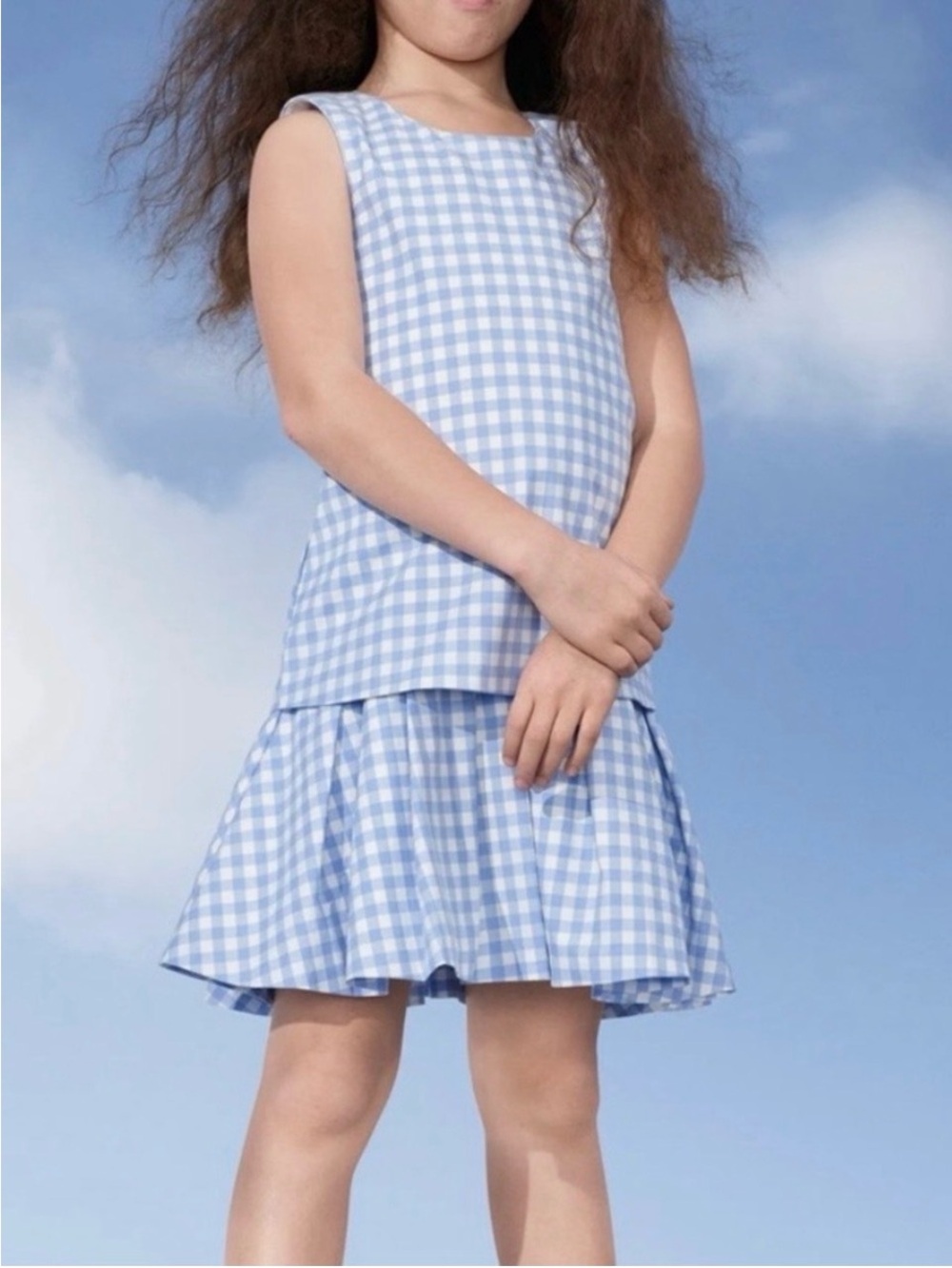 Victoria Beckham for Target Light Blue and White Gingham Girl’s Dress L 10-12